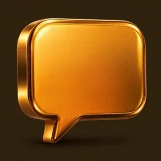 Gold speech bubble — Lucky Vibe