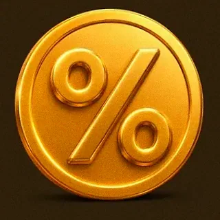 Gold percent coin — Lucky Vibe