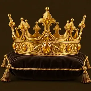 Gold crown on cushion — Lucky Vibe